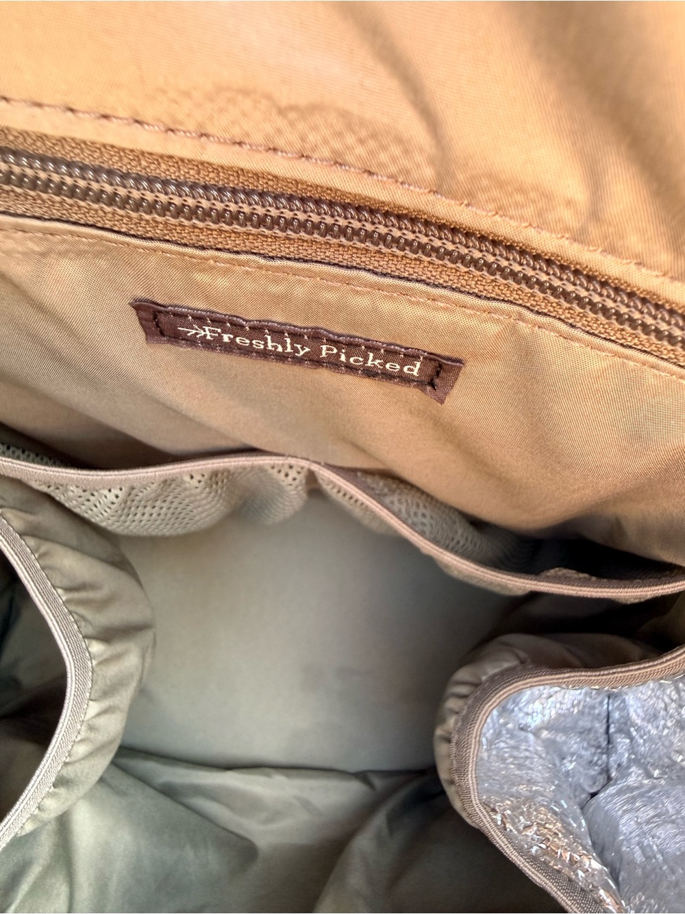 Freshly Picked Seoul Diaper Bag Backpack Neoprene Machine Washable on Olive - Picture 15 of 16